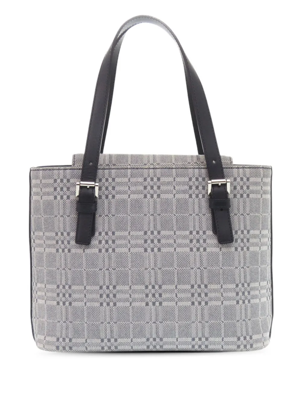 Burberry Pre-Owned 2000-2017 Tonal Check Canvas tote bag - Grigio
