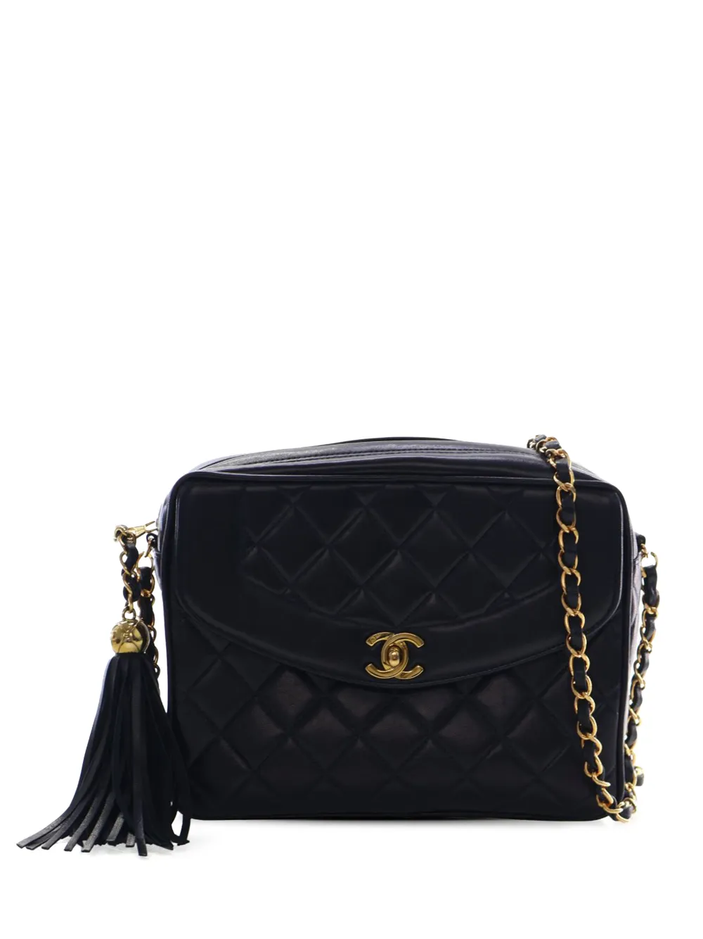CHANEL Pre-Owned 1994-1996 Small Quilted Lambskin Diana Tassel Camera Bag crossbody bag - Blu