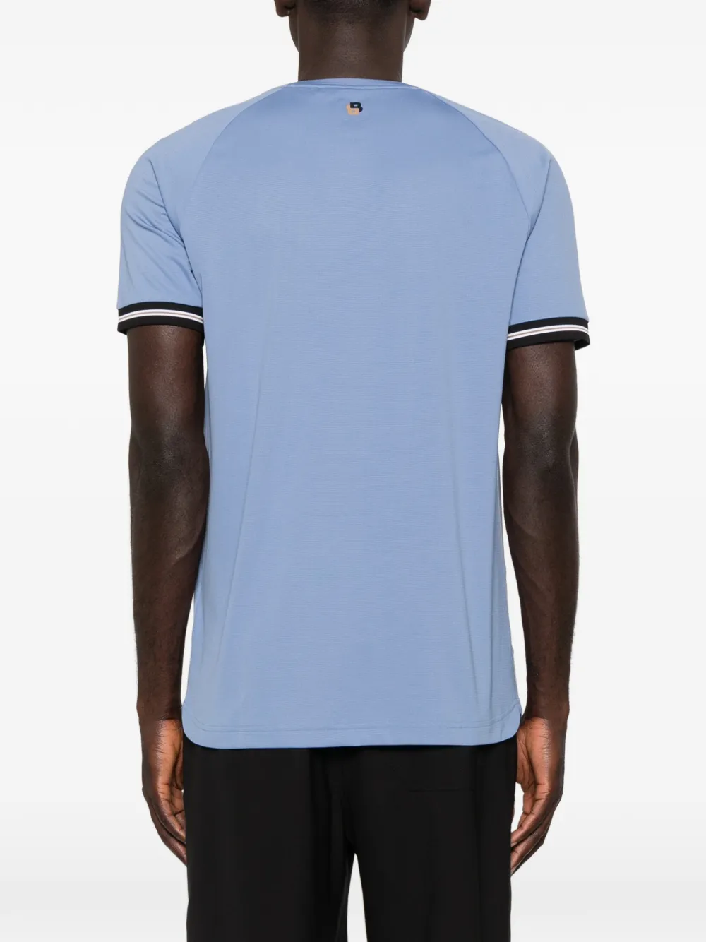 BOSS Active slim-fit T-shirt met tennis-reliëf Blauw