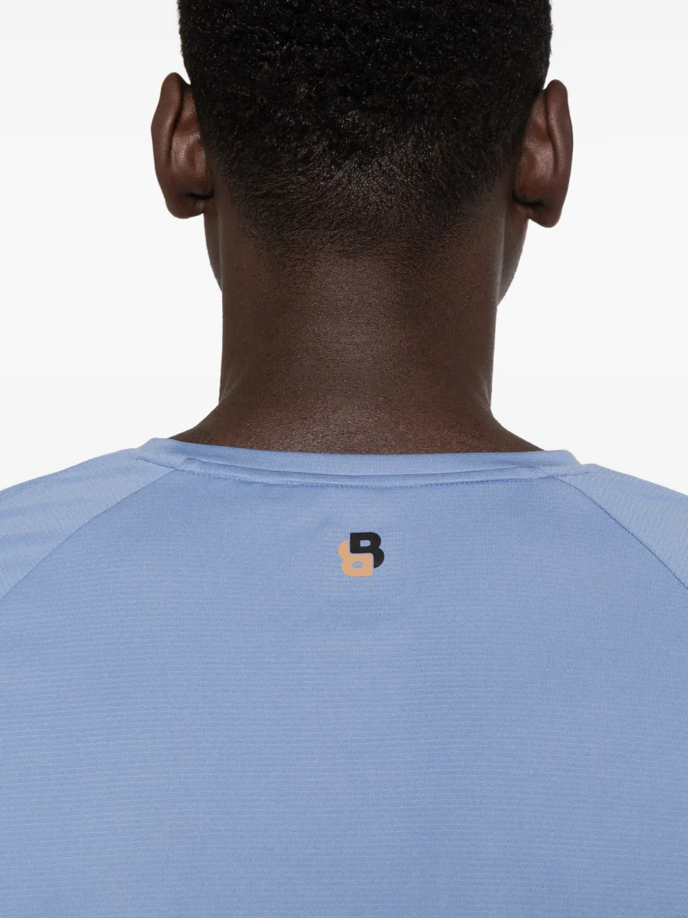 BOSS Active slim-fit T-shirt met tennis-reliëf Blauw