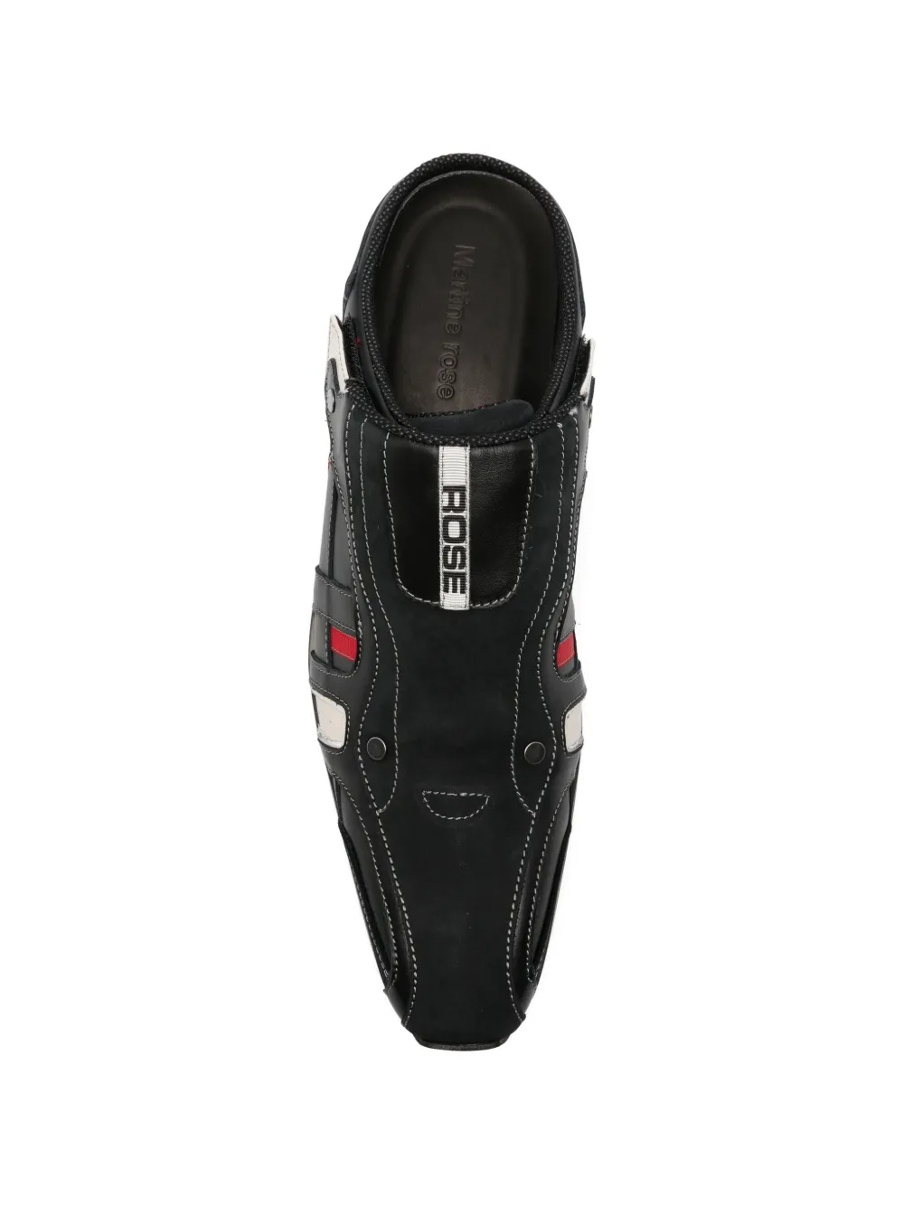 Martine Rose panelled leather mules Zwart