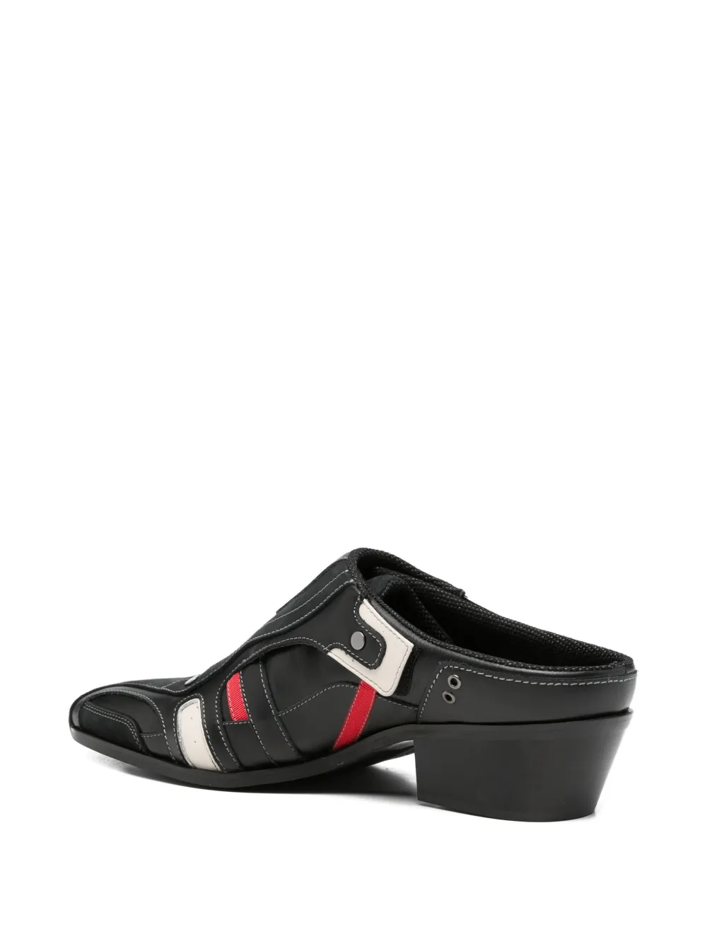 Martine Rose panelled leather mules Zwart