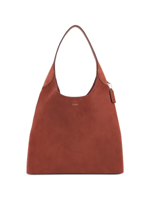 Coach Brooklyn 39 suede logo-print tote bag