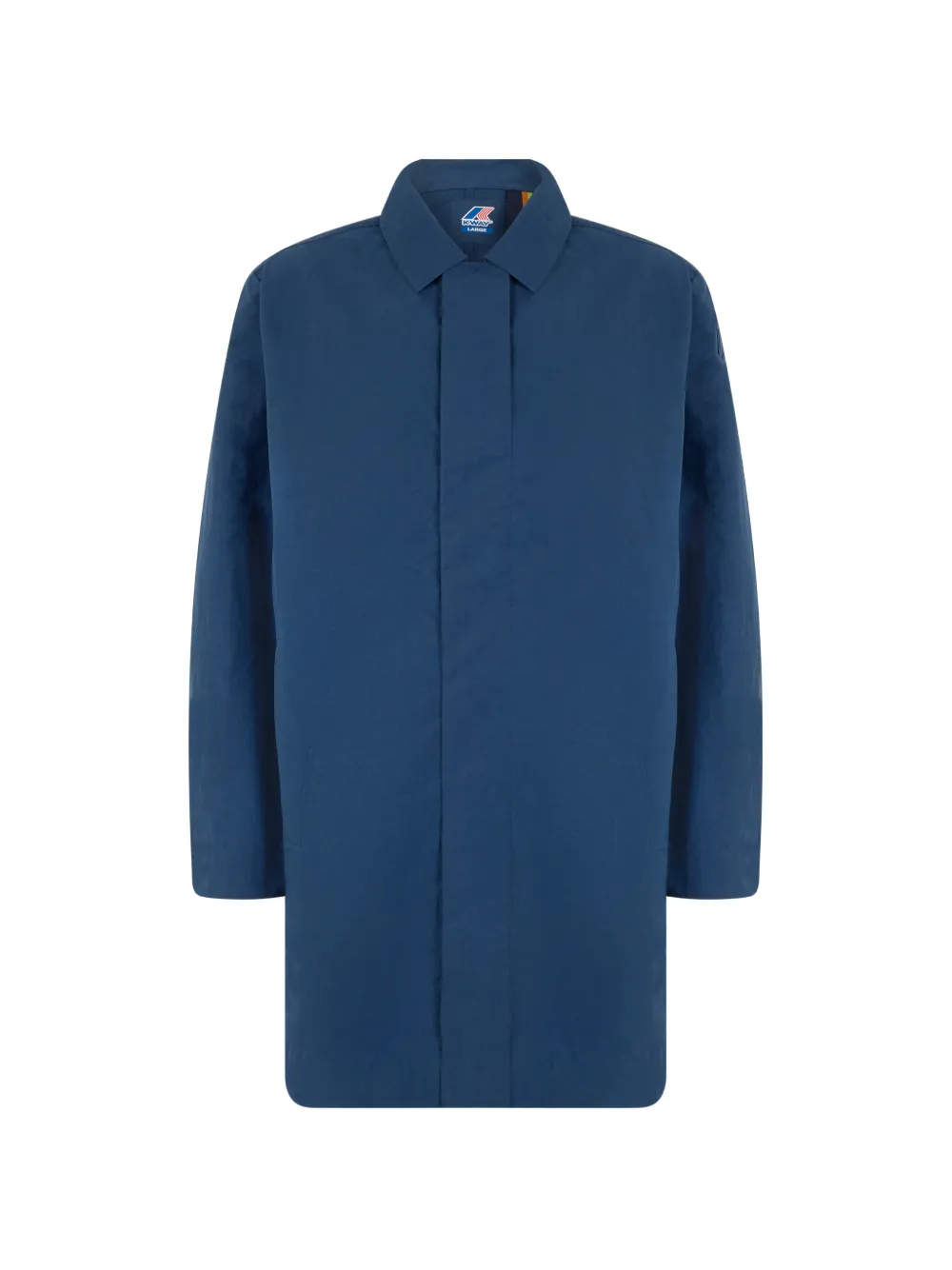 K-Way concealed-fastening coat - Blu