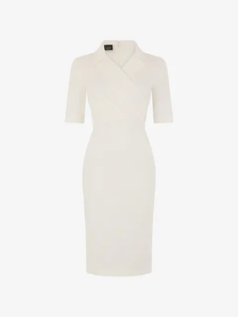 PINKO vestido midi con solapas de muesca