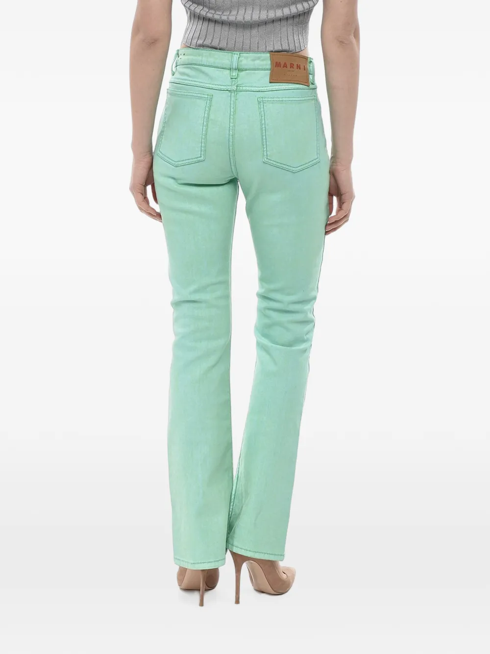 Marni Gecoate bootcut jeans Groen