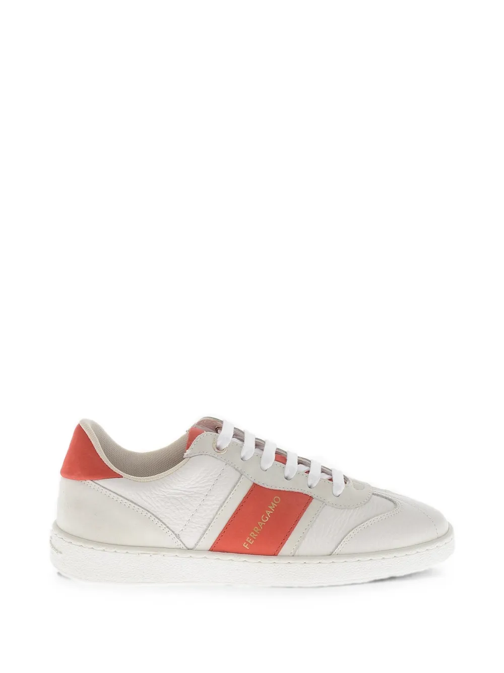 Ferragamo Achille hammered leather sneakers Wit