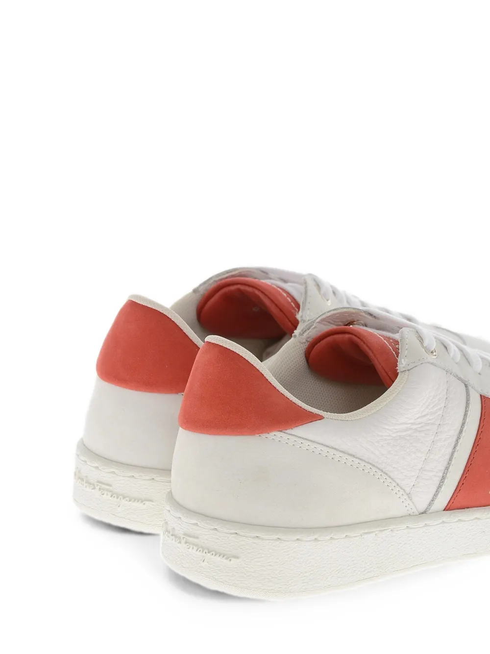 Ferragamo Achille hammered leather sneakers Wit