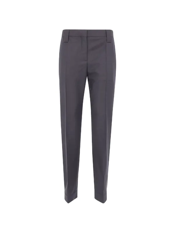 Versace Belt-loops Tailored Trousers in Grey