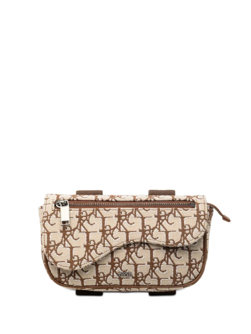 Christian Dior Pre-Owned 2021 Cactus Jack Oblique Canvas Saddle Arm Pouch clutch bag - Nude