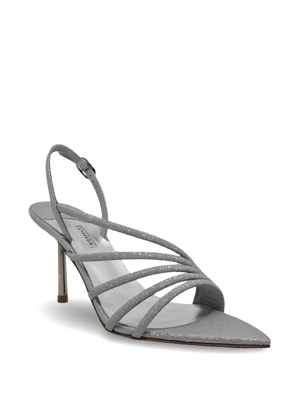Le Silla glitter-detail strappy heeled sandals Zilver