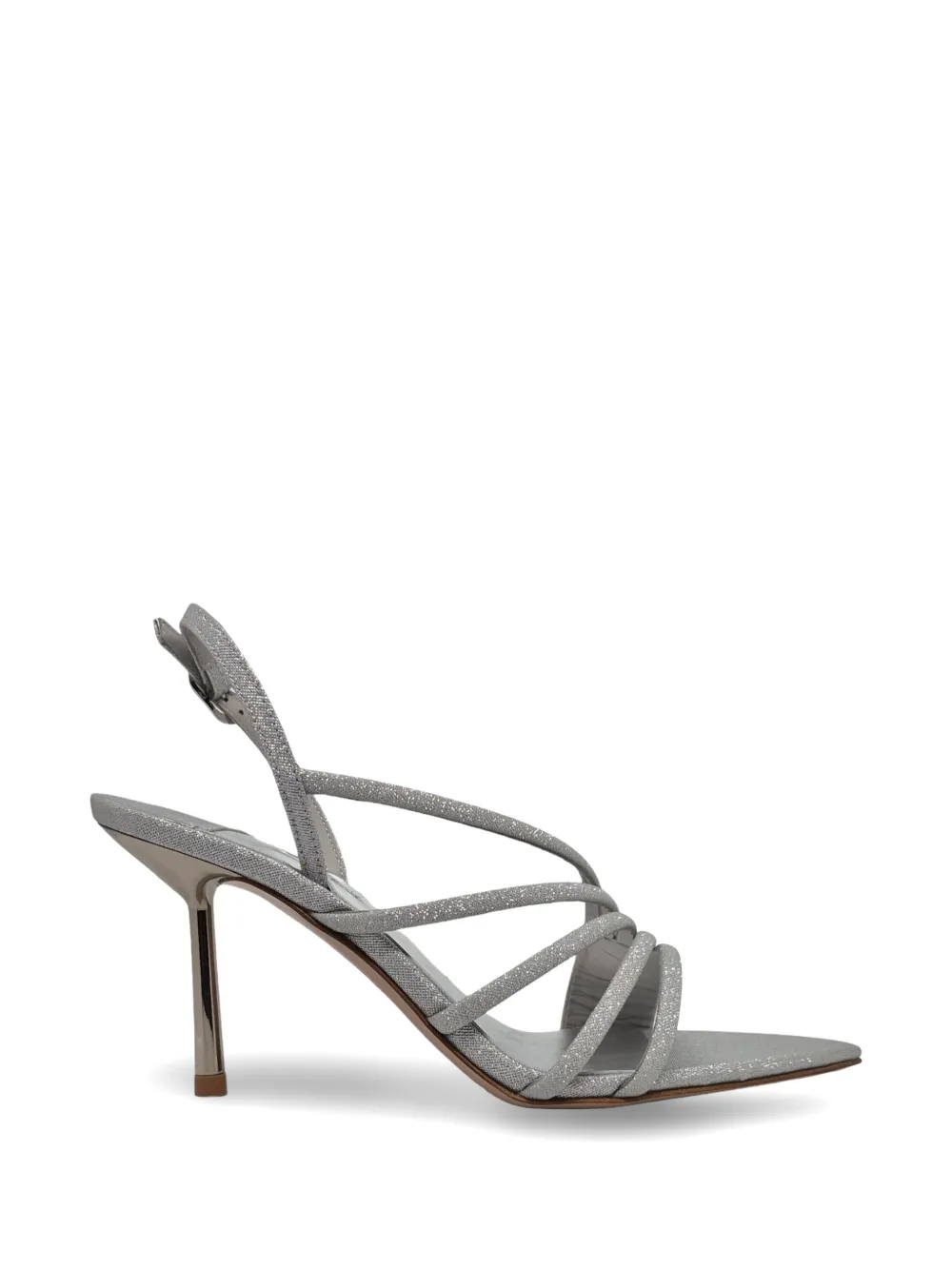 Le Silla glitter-detail strappy heeled sandals Zilver