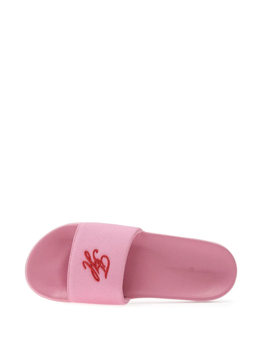Tommy Hilfiger logo-embroidered slides Roze