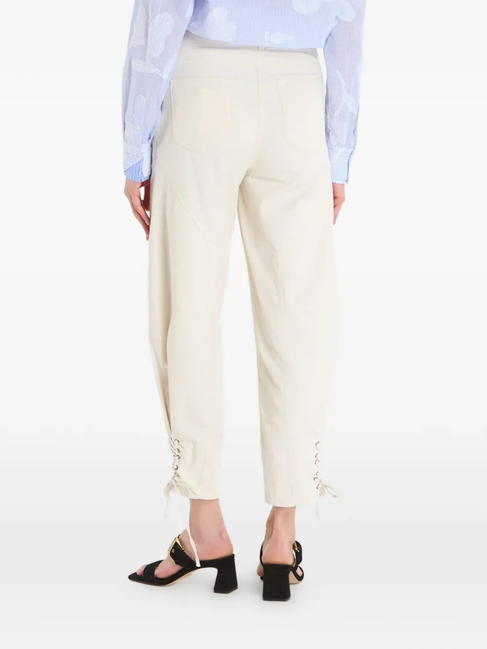 Desigual Broek met zak en knopen Beige