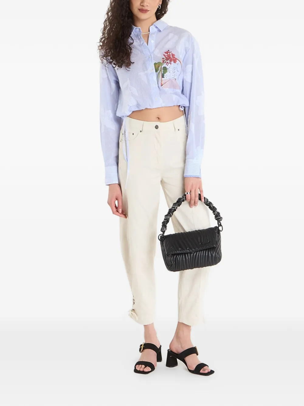Desigual Overhemd met bloemenprint Blauw