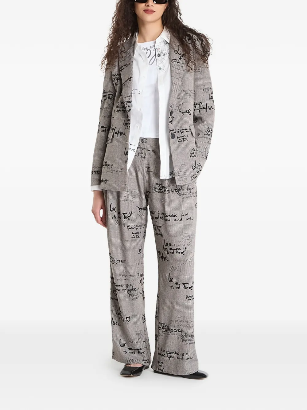 Desigual Geruite plooibroek Grijs
