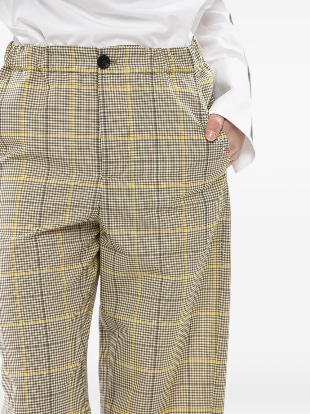 Marni checked straight-leg trousers Beige