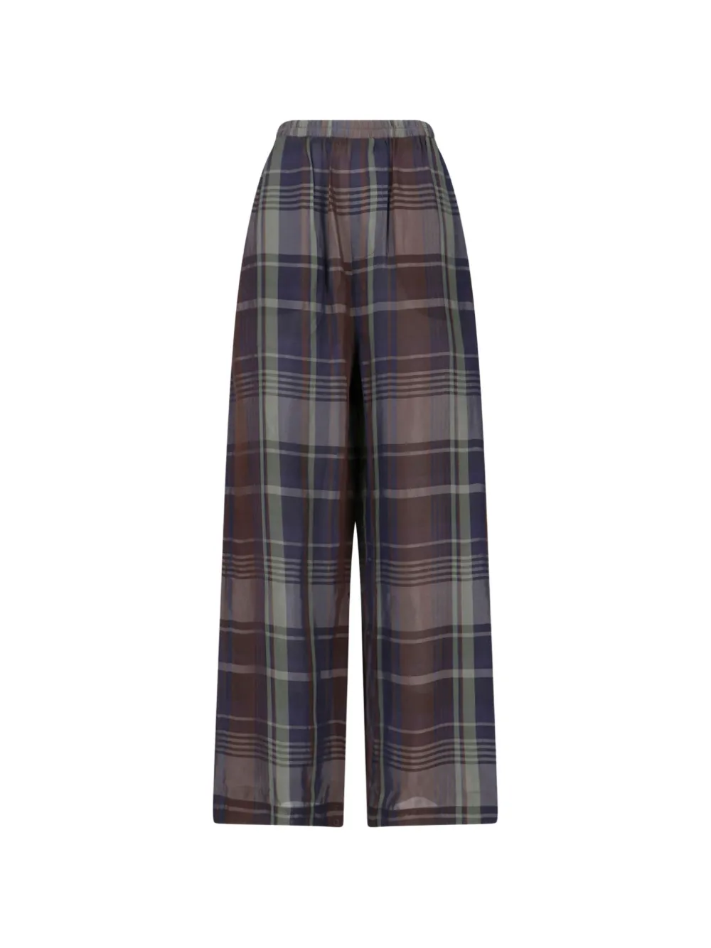 The Frankie Shop Baxter sheer tartan track pants - Blu