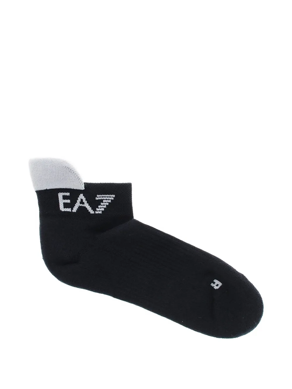 Ea7 Logo-print Short Socks In Black