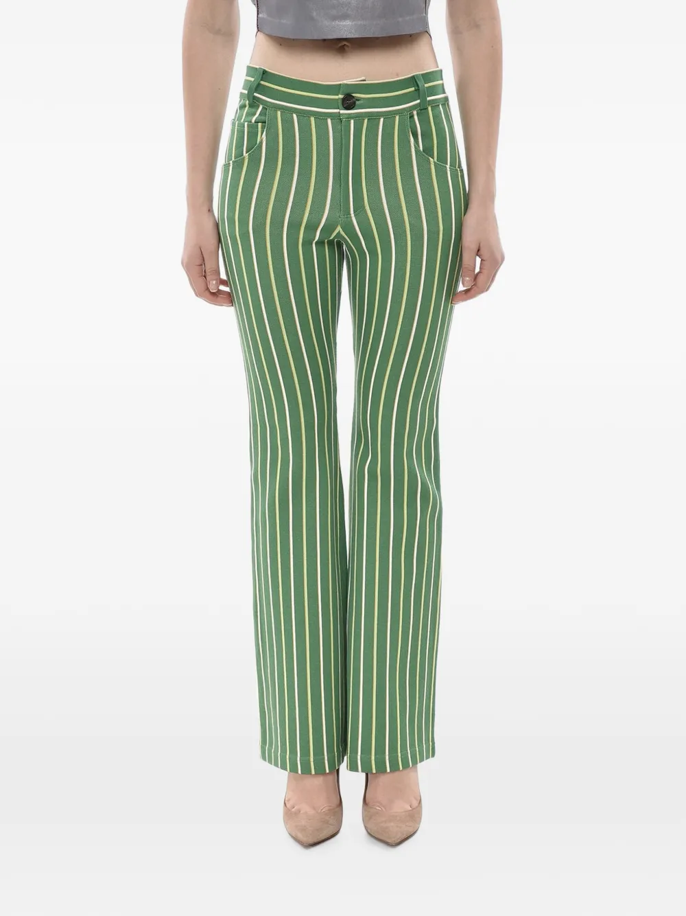 Marni striped-pattern five-pocket trousers - Grün