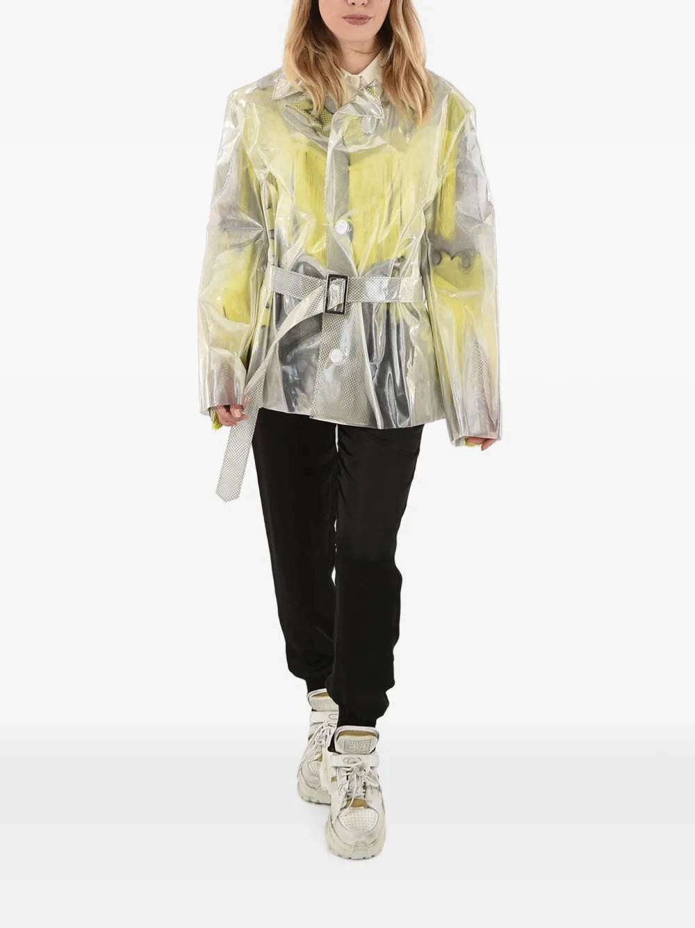 Maison Margiela waterproof belted jacket Geel