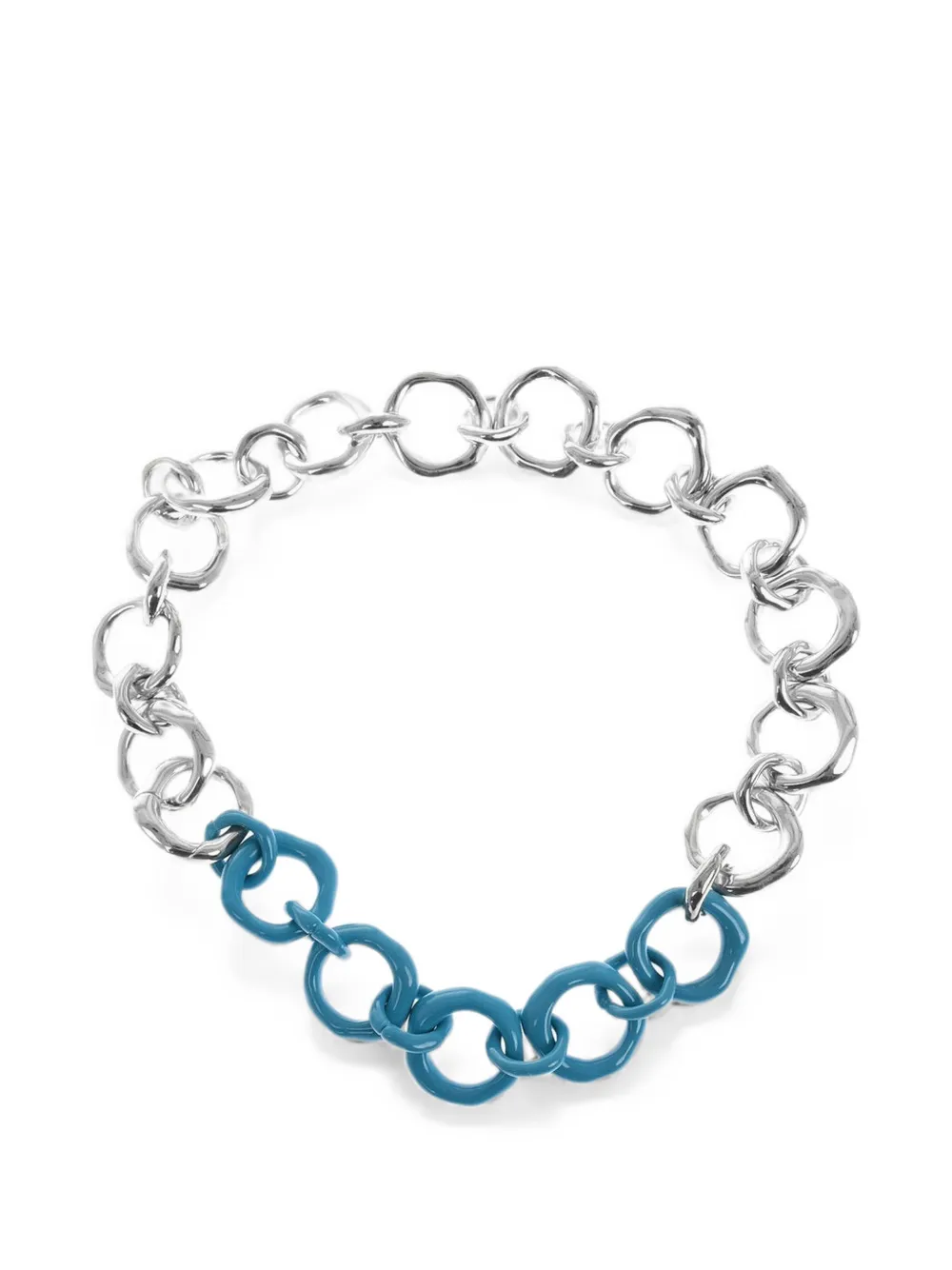 Jil Sander enameled chain necklace - Silber