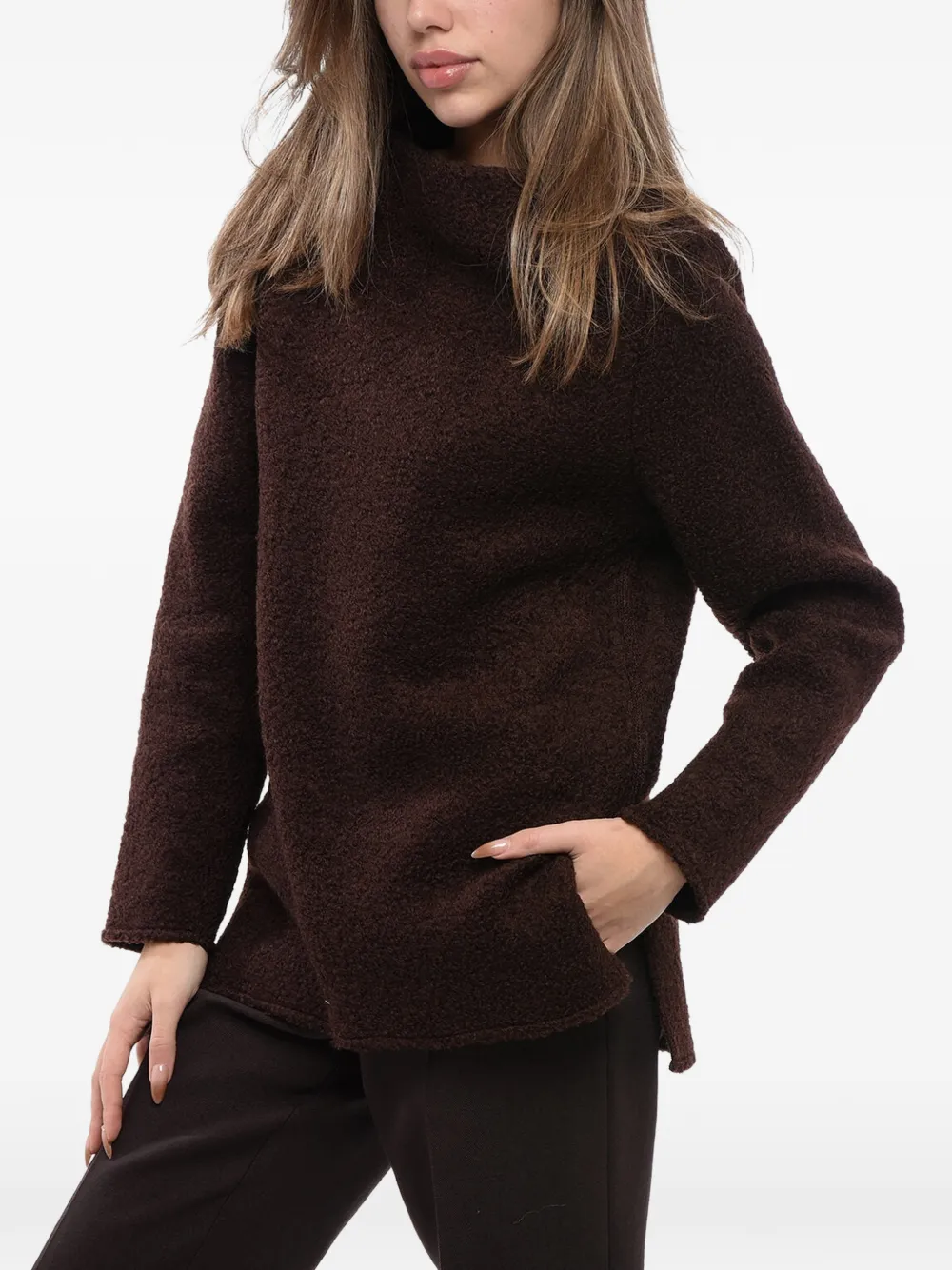 Jil Sander bouclé boat-neck sweater - Braun