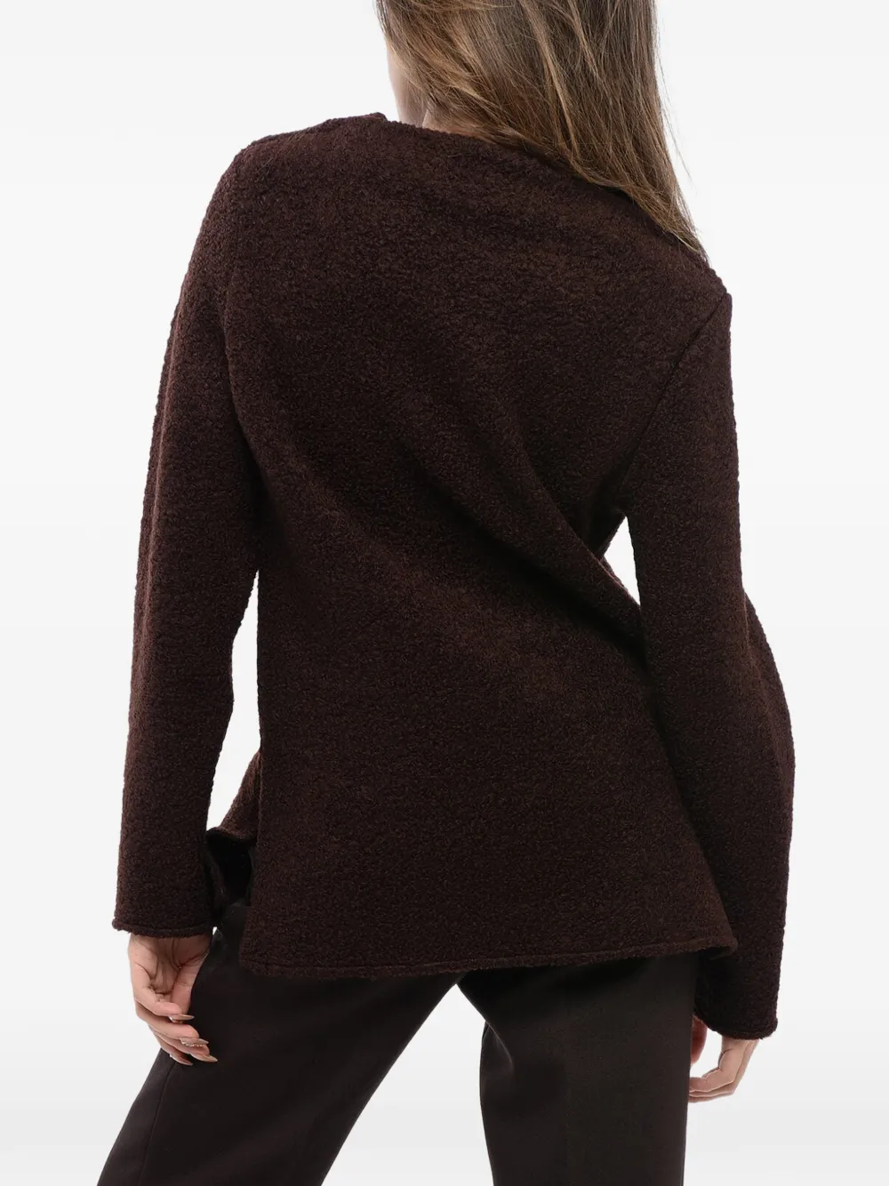 Jil Sander bouclé boat-neck sweater Bruin