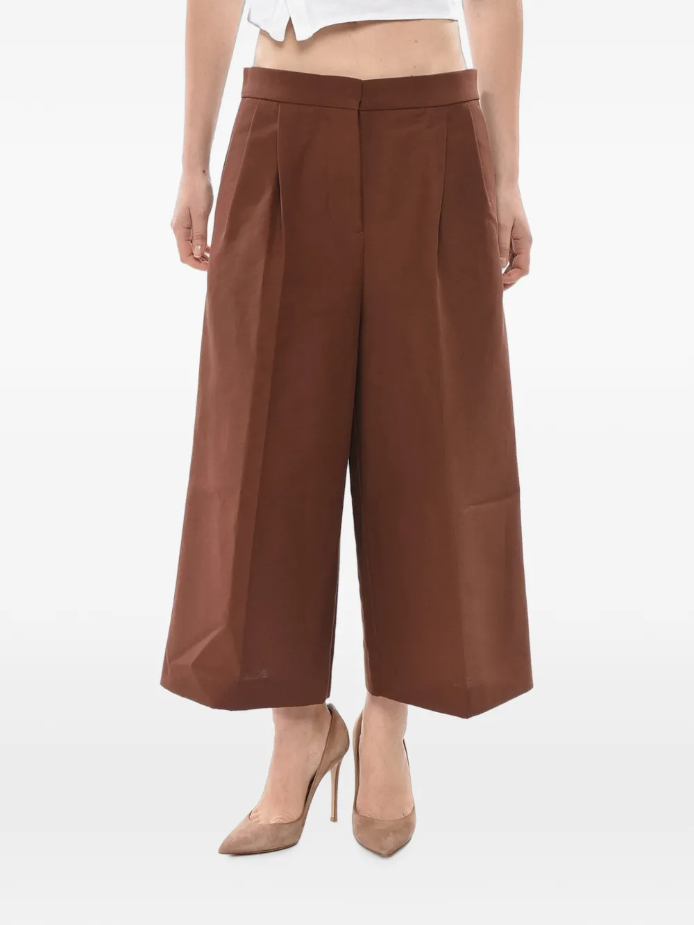 Marni pleated wide-leg trousers - Brown
