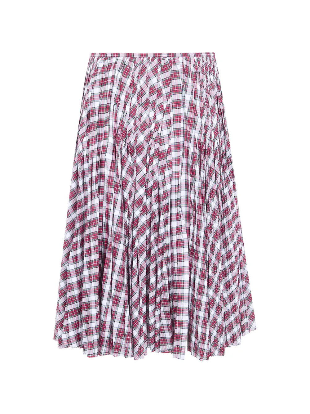 Nº21 check-pattern pleated midi skirt - Rosso