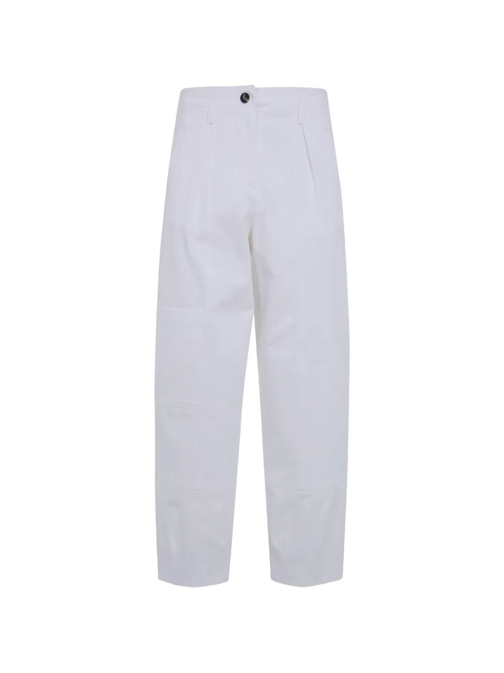 Max Mara pleated logo-patch trousers - Bianco