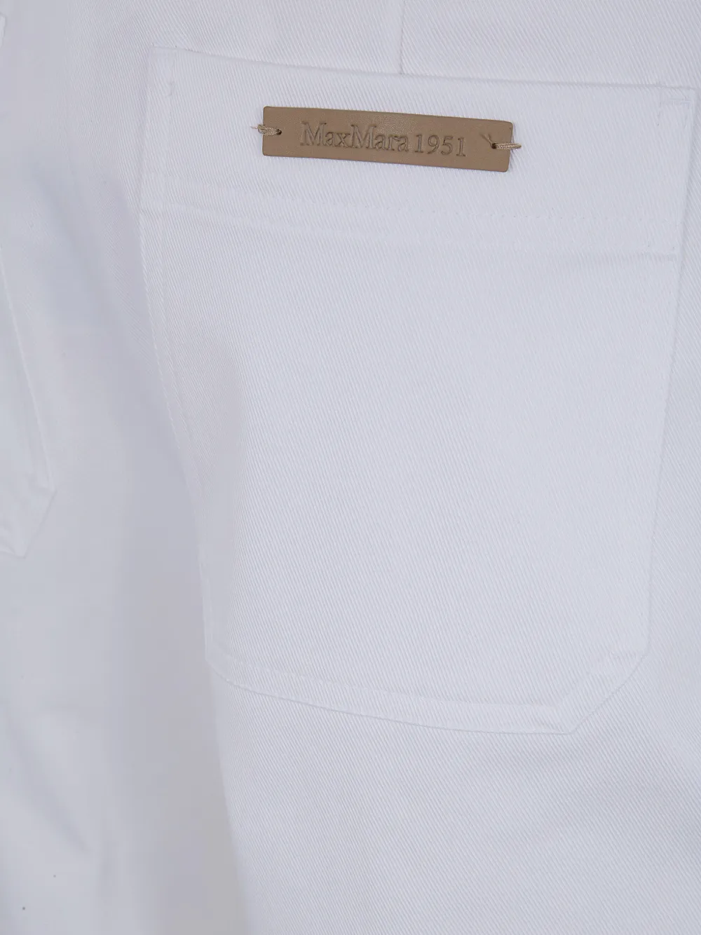 Max Mara Geplooide broek met logopatch Wit