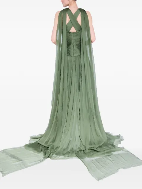 M.Marquise robe longue plissée Krista à dos-nu