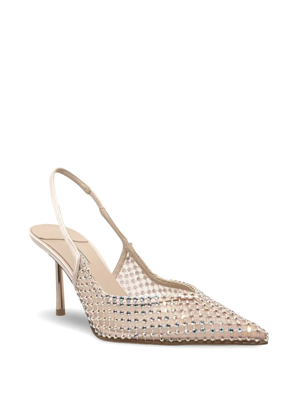 Le Silla Gilda crystal-embellished slingback pumps Beige