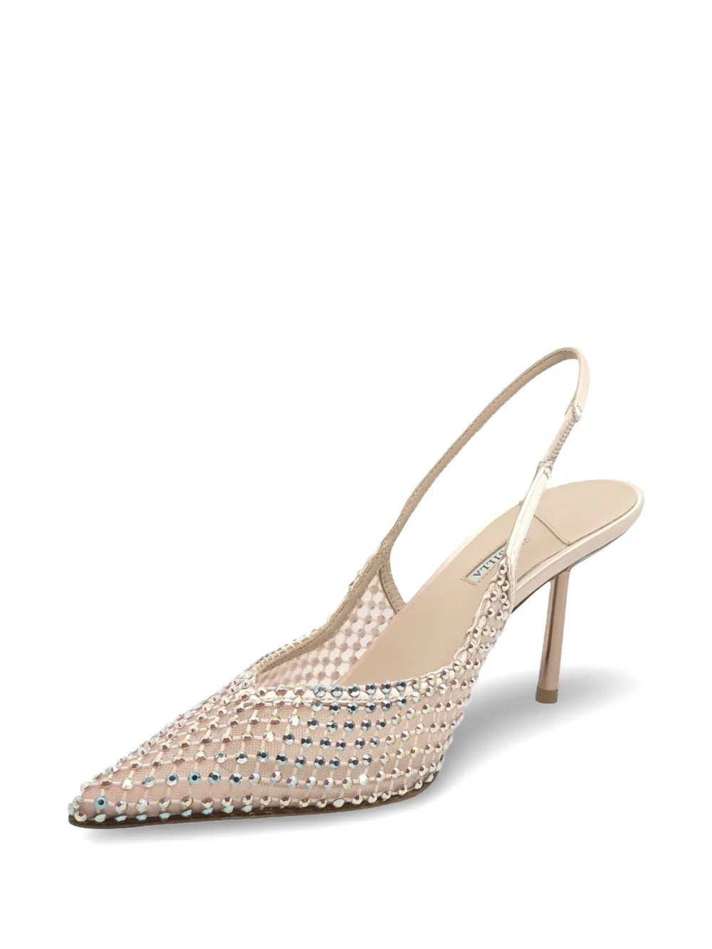 Le Silla Gilda crystal-embellished slingback pumps Beige
