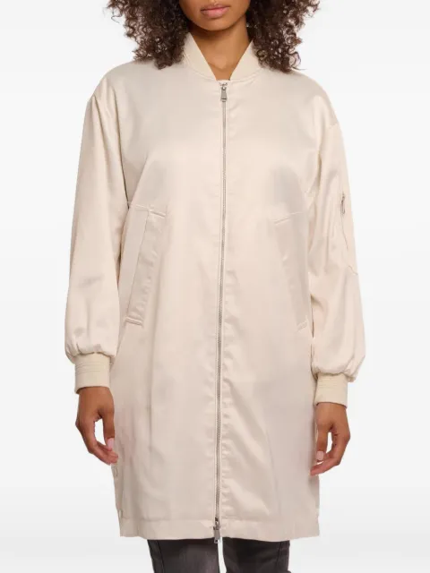 RINO & PELLE satin-finish longline bomber jacket