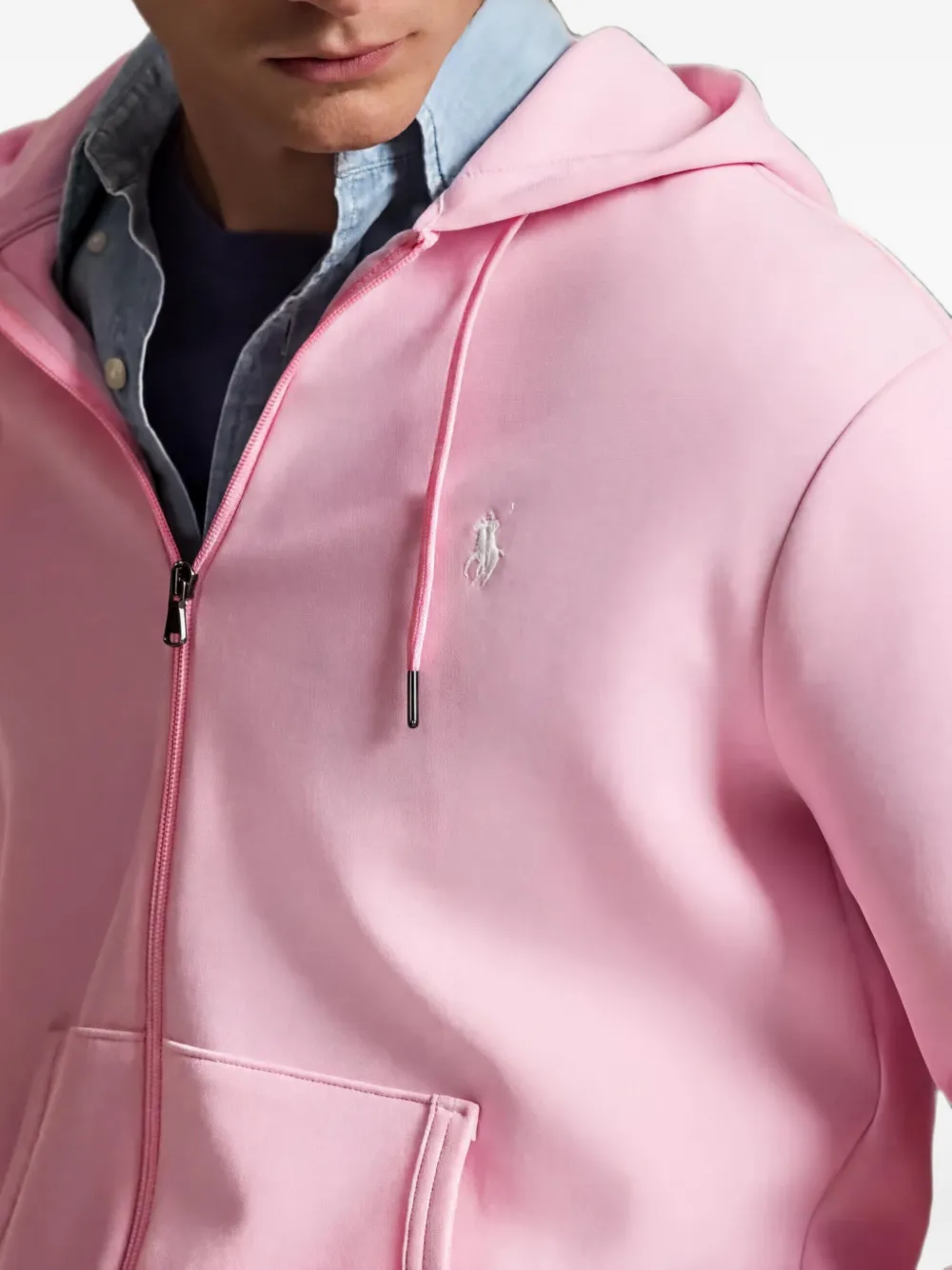 Polo Ralph Lauren logo-embroidered zip-up Hoodie | Pink | FARFETCH ZA