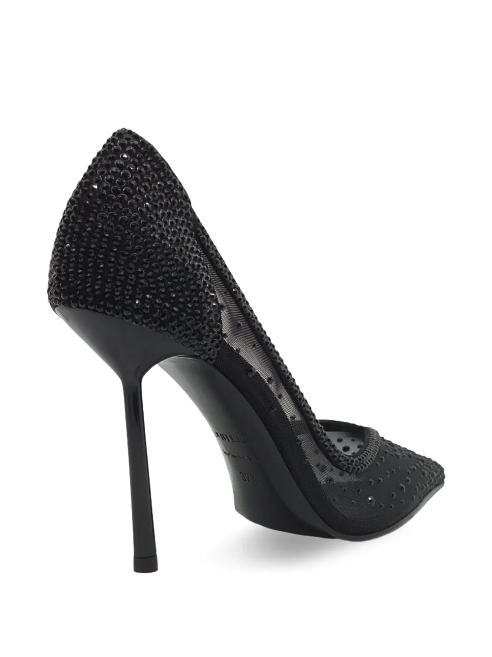 Le Silla crystal-embellished mesh heeled pumps Zwart