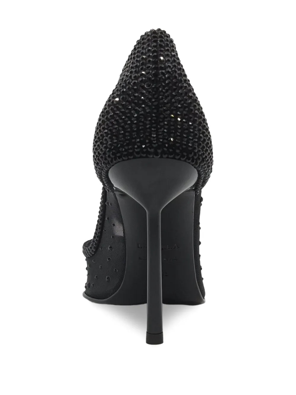Le Silla crystal-embellished mesh heeled pumps Zwart