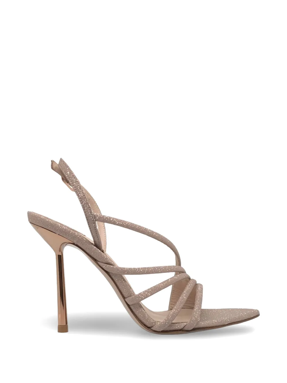 Le Silla glitter-effect heeled sandals Beige