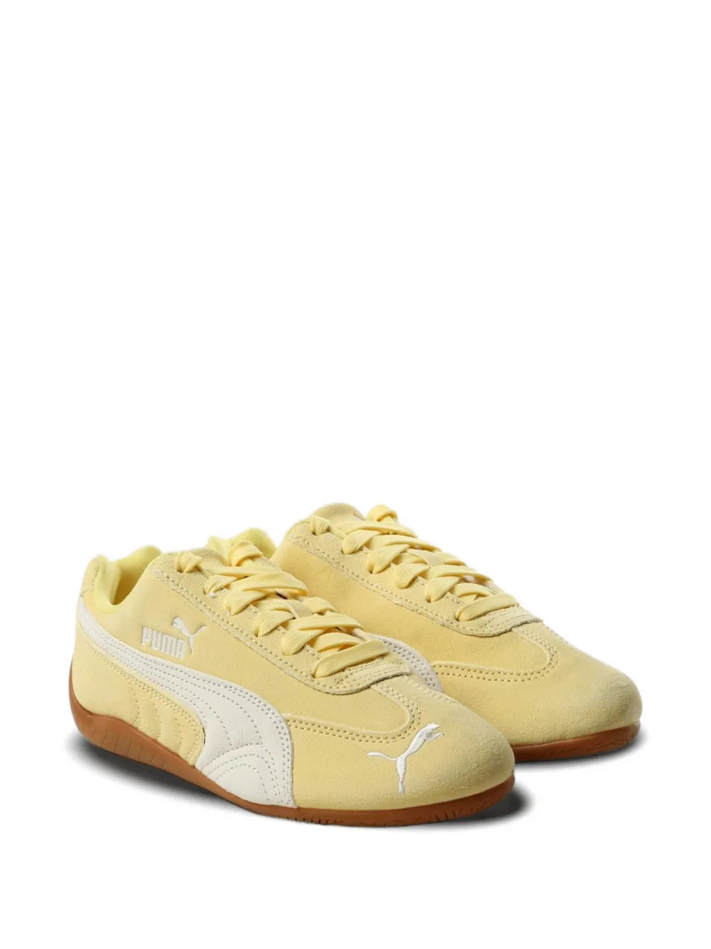 PUMA Speedcat OG logo-embroidered suede sneakers Geel