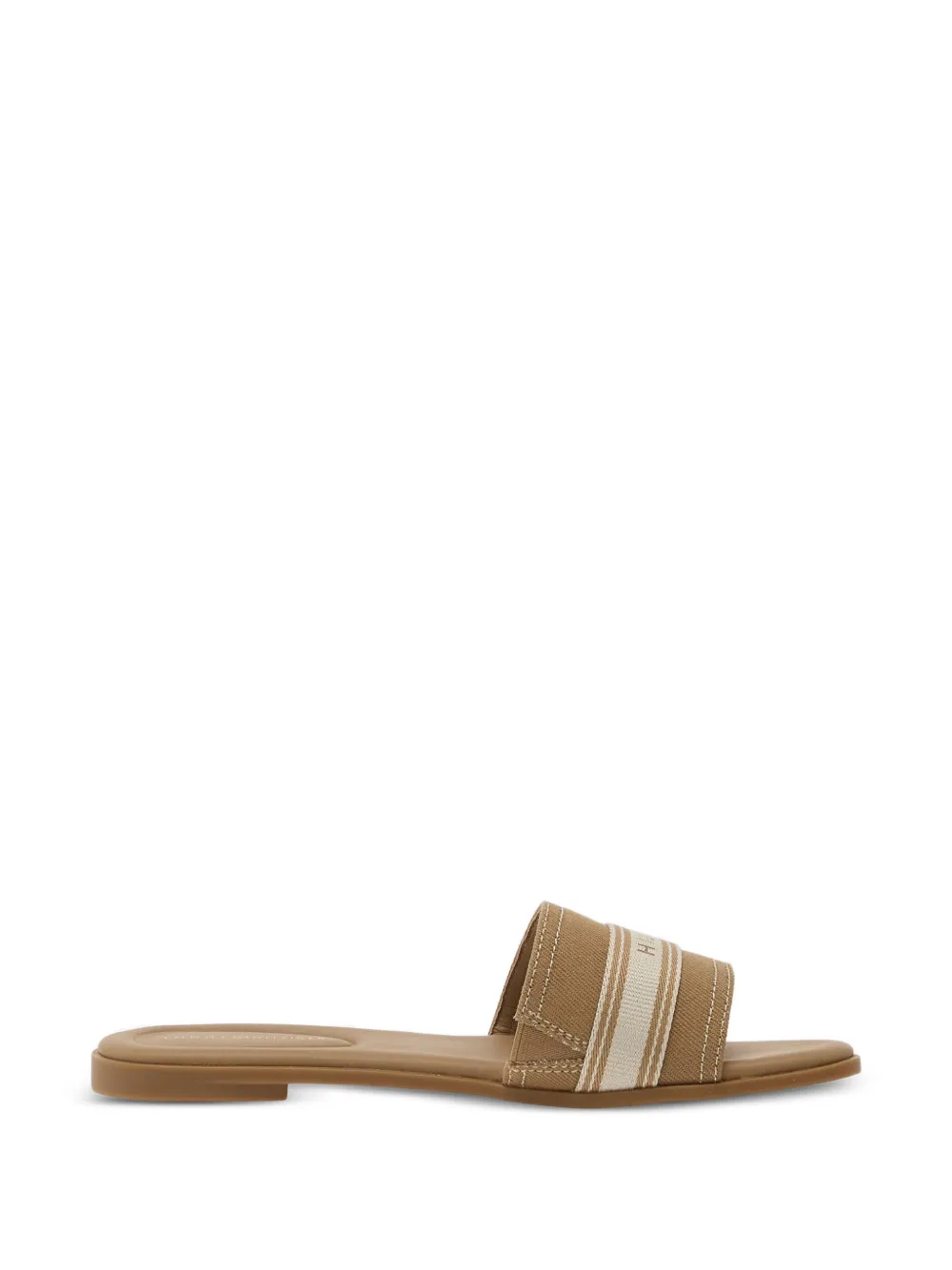 Tommy Hilfiger logo-embroidered canvas sandals - Toni neutri