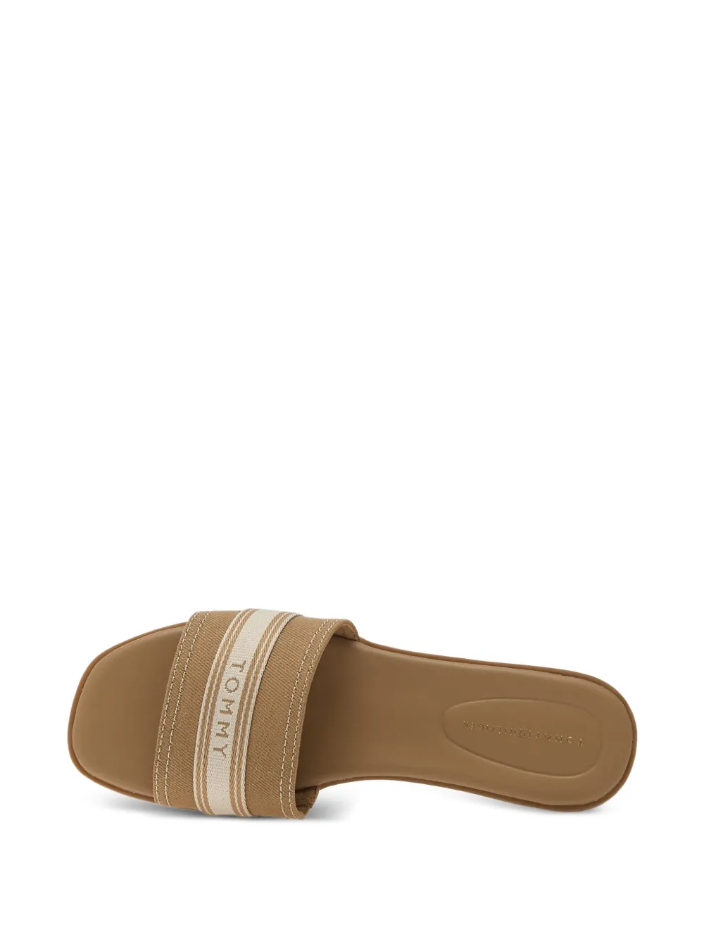 Tommy Hilfiger logo-embroidered canvas sandals Beige