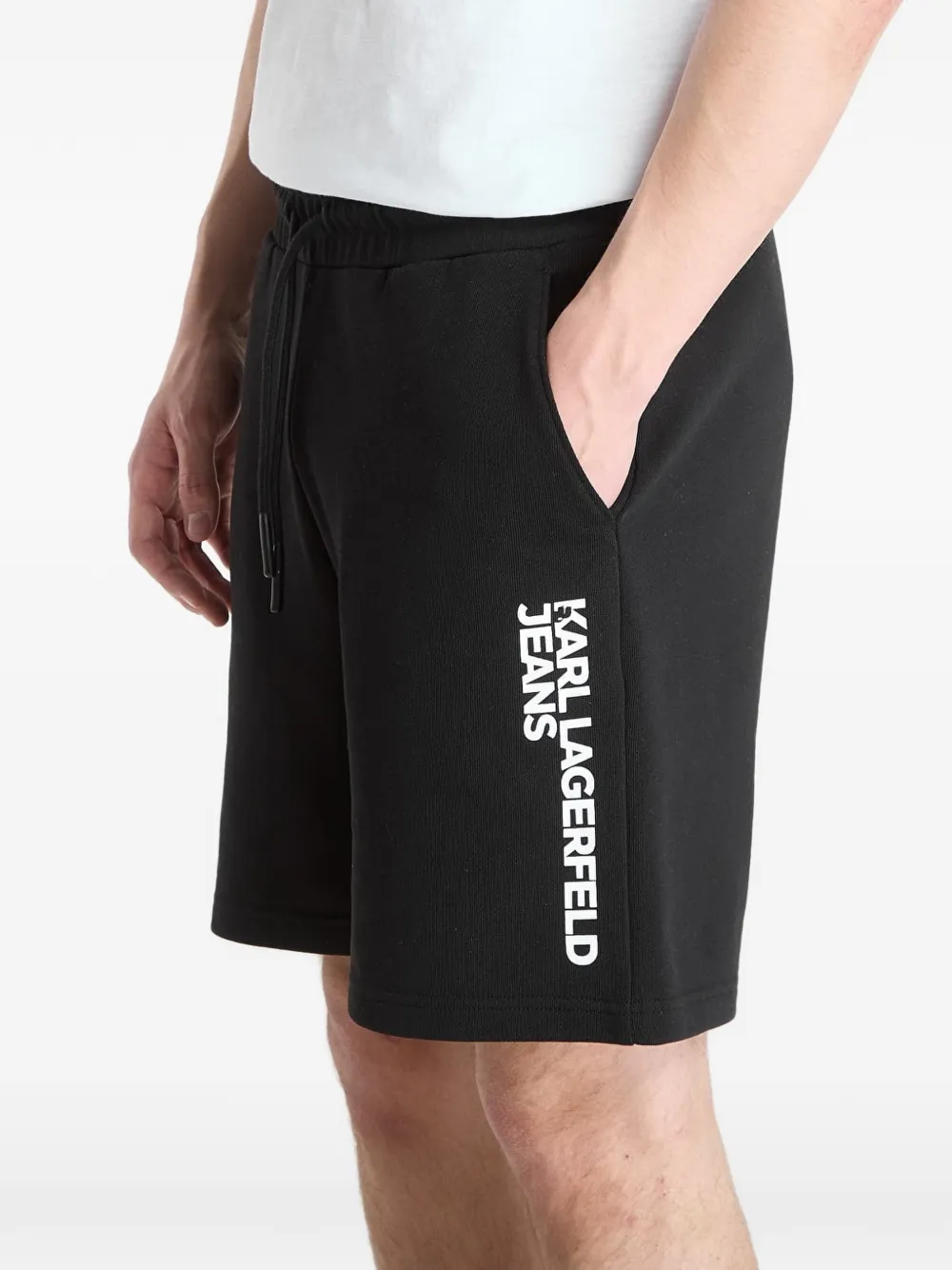 Karl Lagerfeld Jeans Shorts met logoprint Zwart