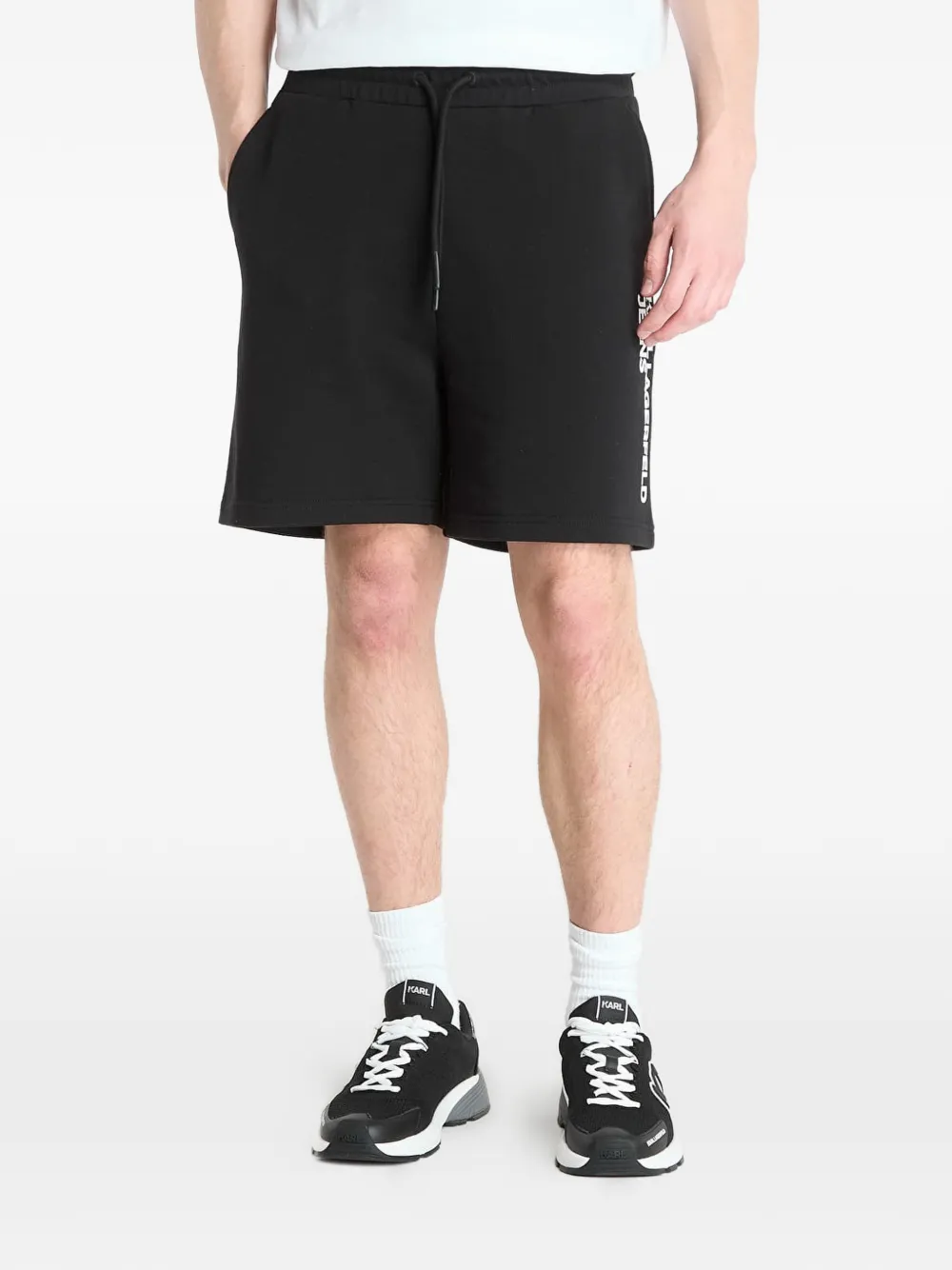 Karl Lagerfeld Jeans logo-print drawstring shorts - Nero