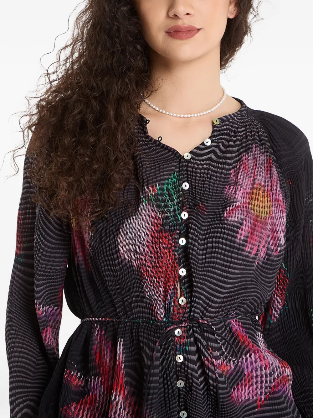 Desigual Plissé blouse Zwart