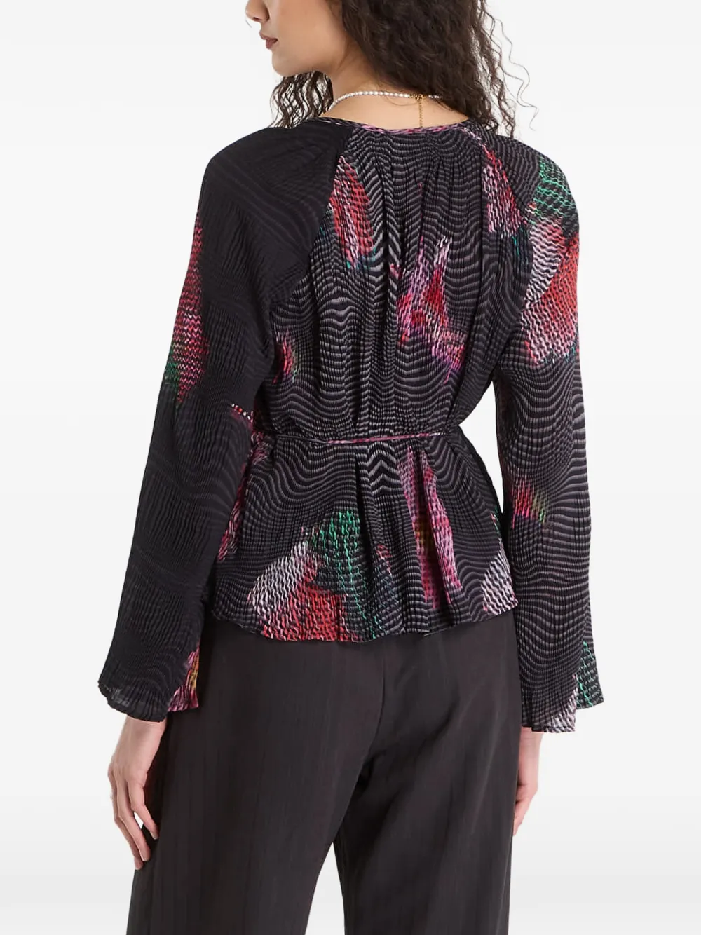 Desigual Plissé blouse Zwart