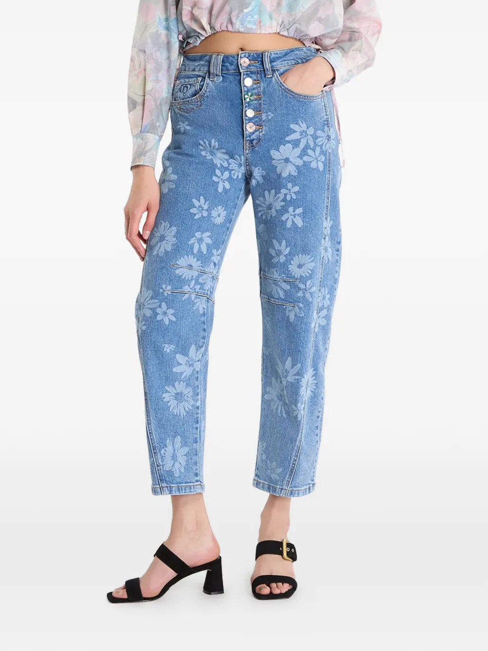 Desigual floral-print jeans - Blu