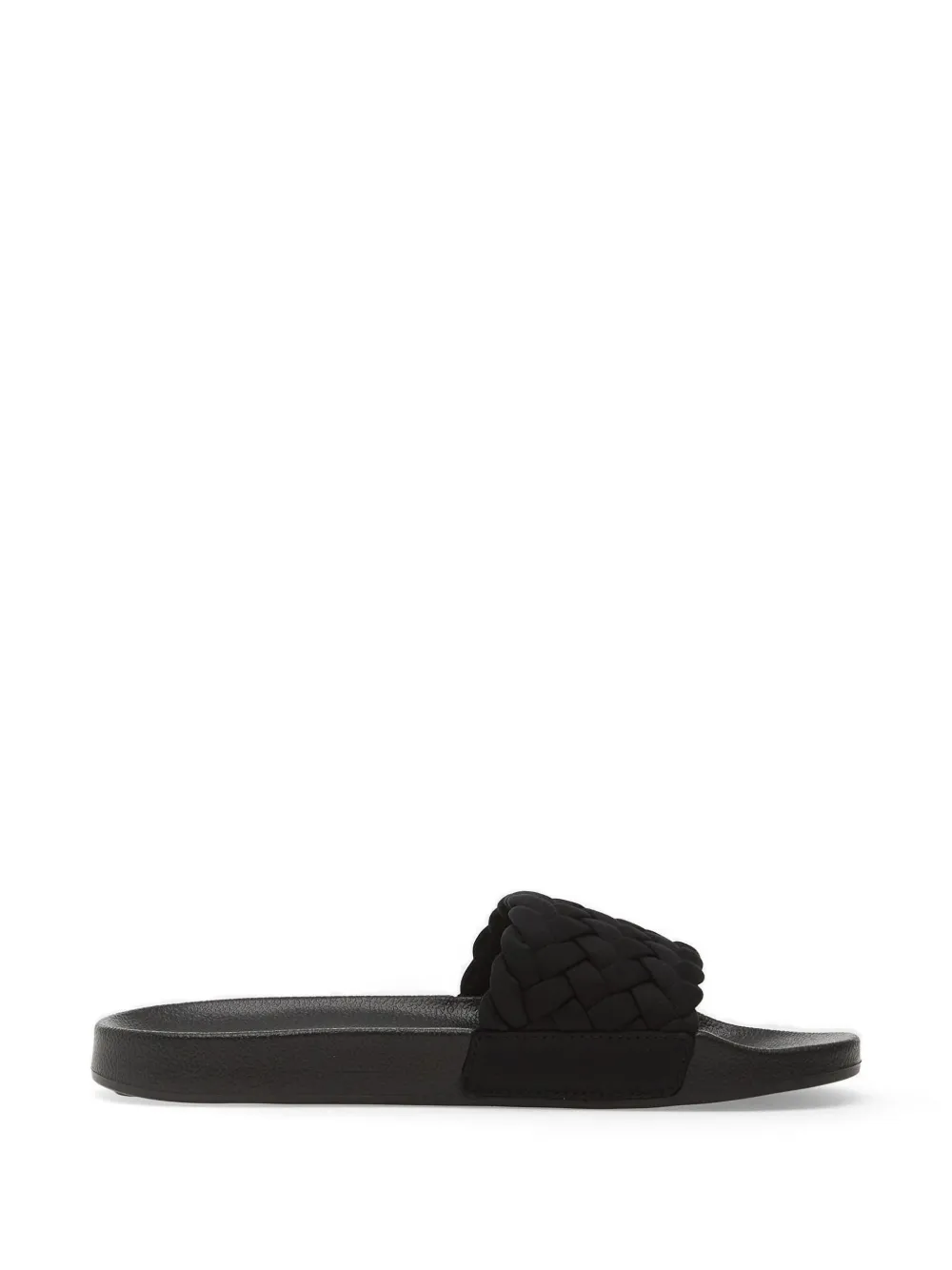 Tommy Hilfiger Braided-strap Slides In Black