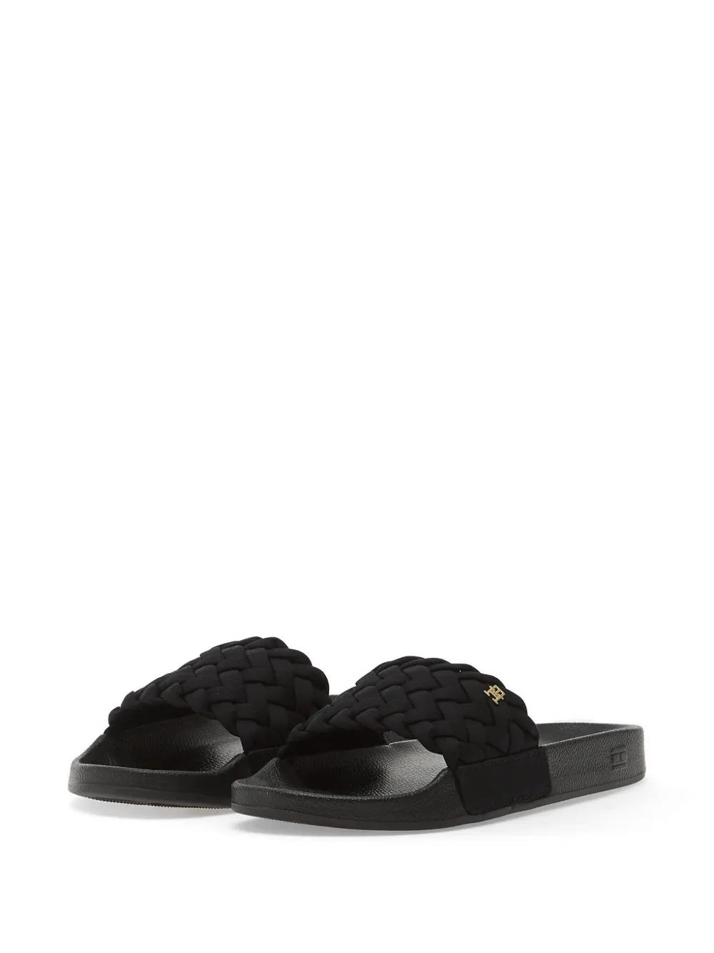 Tommy Hilfiger braided-strap slides Zwart